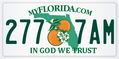 FL license plate 2777AM