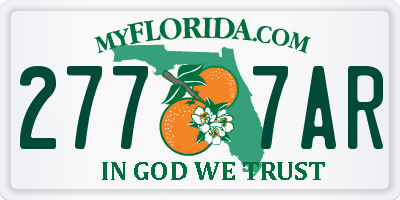 FL license plate 2777AR