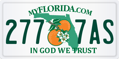 FL license plate 2777AS