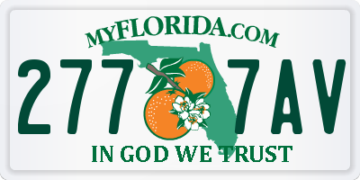 FL license plate 2777AV
