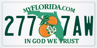 FL license plate 2777AW