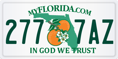 FL license plate 2777AZ