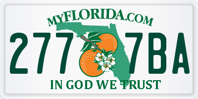 FL license plate 2777BA