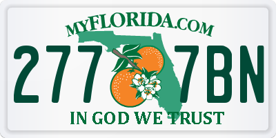 FL license plate 2777BN
