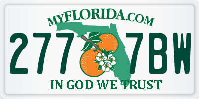 FL license plate 2777BW