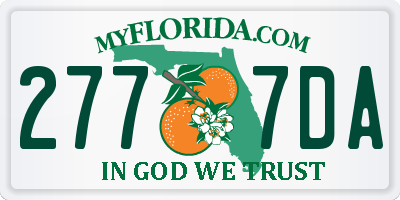FL license plate 2777DA