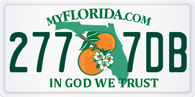 FL license plate 2777DB