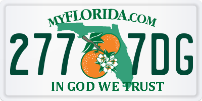 FL license plate 2777DG