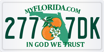 FL license plate 2777DK