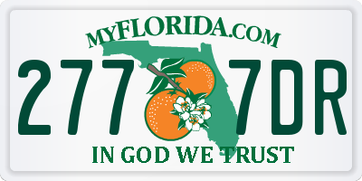 FL license plate 2777DR