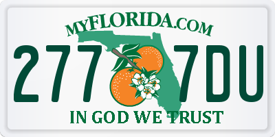 FL license plate 2777DU
