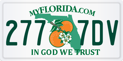FL license plate 2777DV