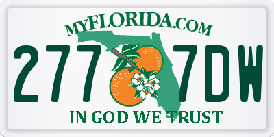 FL license plate 2777DW