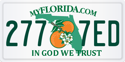 FL license plate 2777ED