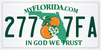 FL license plate 2777FA