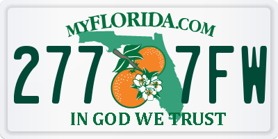 FL license plate 2777FW