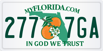 FL license plate 2777GA