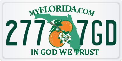 FL license plate 2777GD