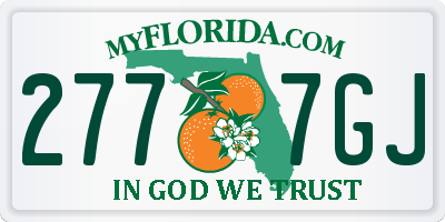 FL license plate 2777GJ
