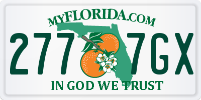FL license plate 2777GX
