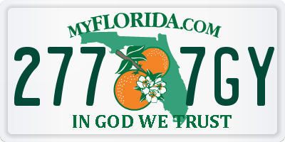 FL license plate 2777GY