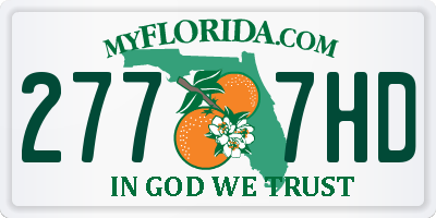 FL license plate 2777HD
