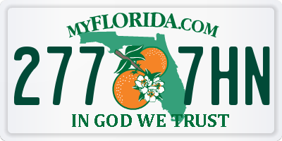 FL license plate 2777HN