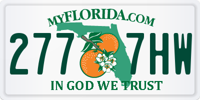 FL license plate 2777HW