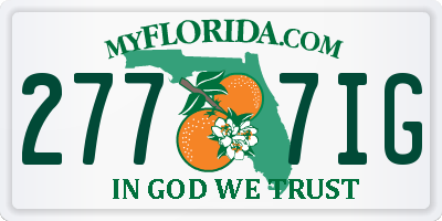 FL license plate 2777IG