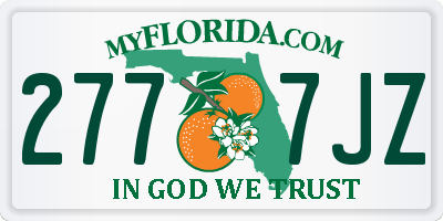 FL license plate 2777JZ