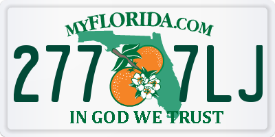 FL license plate 2777LJ