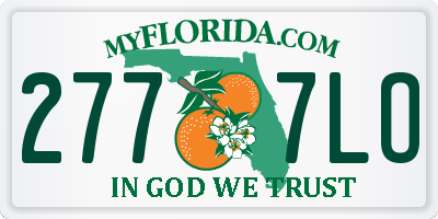 FL license plate 2777LO