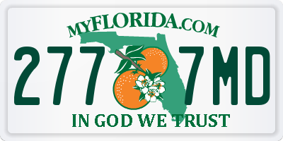 FL license plate 2777MD