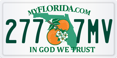 FL license plate 2777MV