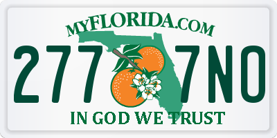 FL license plate 2777NO
