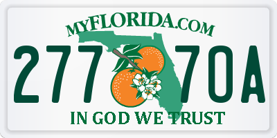FL license plate 2777OA