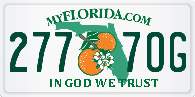 FL license plate 2777OG