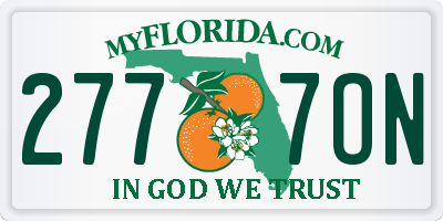 FL license plate 2777ON