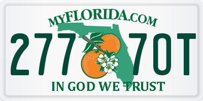 FL license plate 2777OT