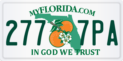 FL license plate 2777PA