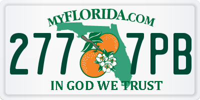 FL license plate 2777PB