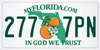 FL license plate 2777PN