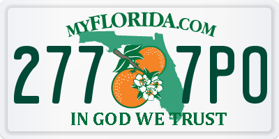 FL license plate 2777PO