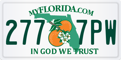 FL license plate 2777PW
