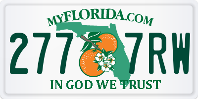 FL license plate 2777RW