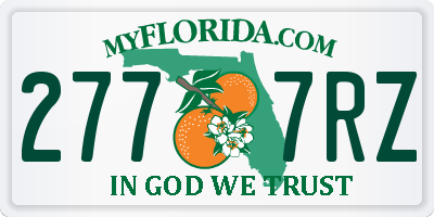 FL license plate 2777RZ