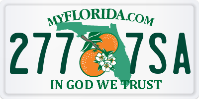 FL license plate 2777SA