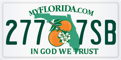 FL license plate 2777SB
