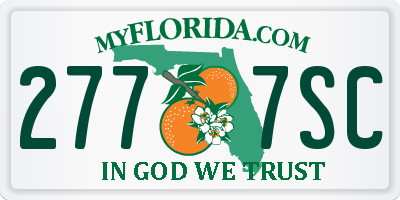 FL license plate 2777SC