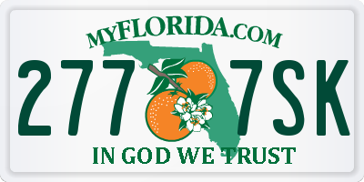FL license plate 2777SK